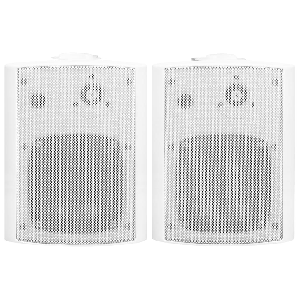 Wall-mounted Stereo Speakers 2 pcs White Indoor Outdoor 100 W